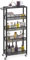 LIANTRAL 5 Ebenen Regalwagen mit Holzplatte, Schmaler Küchenwagen, Mehrzweck-Aufbewahrungswagen mit Rollen, 18 B x 42 T x 105 H cm, Einfach zu montieren für Küche Badezimmer Wohnzimmer, Schwarz