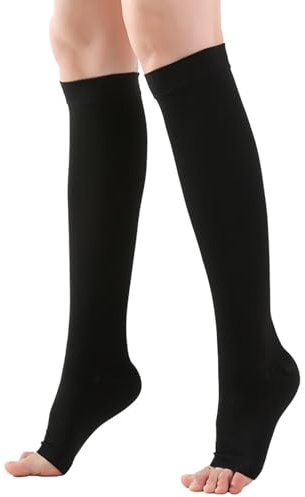 iCovalescent Medias de Compresión con la Punta Abierta, Medias de Compresion, Medias de Compresión Mujer, Medias Compresion Hombre, para Venas Varicosas, Hinchazón, Edema