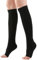 iCovalescent Chaussettes de Compression, Bas de Contention Femme, Chaussettes de Contention Medicale Graduel Bas de Soutien Compression Orteil Ouvert, Indiqué pour Les Varices, l'œdème(Noir)