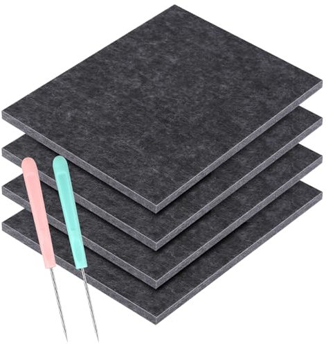 AILUYA Set di 4 ferri da formicolio per bambini, 20x15x0,9 cm, tappetino in feltro, set con 2 aghi, tappetino DIY, regali per bambini