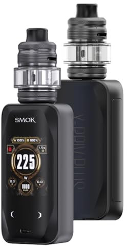 SMOK X-Priv Plus Kit |Smok X-Priv Plus Mod 225W mit 5.5ml Top Füllung TF-D SubTank Fit D-Coil 0.15ohm 0.23ohm Elektronische Zigarette DTL Vape No Nikotin (Black)
