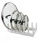 DIVCHI Pan Organiser For Cupboard Plastic Pot Lid Holder With 6 Sections | Pot Lid Organiser | Pan Storage Organizer | Pot & Pan Racks | Kitchen Accessories (White)