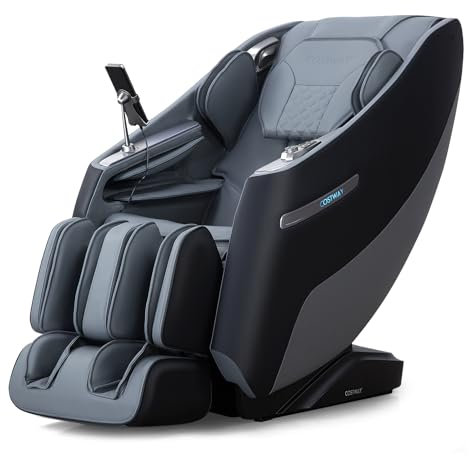 COSTWAY Massagesessel, Zero Gravity SL Track Shiatsu Massagestuhl Heizung & Luftdruckmassage, Ganzkörpermassagesessel mit 12 Automatik-Modi & Fernbedienung, Elektro Relaxsessel für Zuhause (Schwarz)