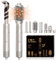 UKLISS 7 in 1 Pro Airstyler & Ionen Föhn [110,000RPM] High-speed Haartrockner Ionen Hair Dryer, mit Heißluft Lockenwickler Thermal Brush Haarglätterbürste Warmluftbürste Föhnbürste, 1200W/Gold