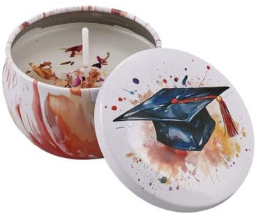 Generico 12X Candela in Scatola di Latta Stamp Tocco 6x4 cm BOMBONIERA Laurea