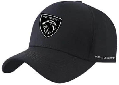 SYXWJL Auto Kappe für Peugeot e-Legend 2018, Baseballkappe Basecap Mütze Basecap Herren Unisex Kappe Verstellbar Baumwolle mit Auto Logo Baseball Cap für Herren Damen Zubehör,Black-A