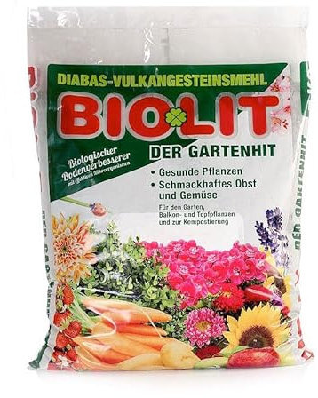 Quebag Biolit Fein - der Gartenhit. Bodenverbesserer aus feinstvermahlenem Vulkangesteinsmehl mit aktiven Milchsäurebakterien. Urgesteinsmehl Remineralisierung Bodenhilfsstoff Cannabis, 6 kg-Beutel
