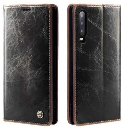 phase9 Handyhülle für Huawei P30 Klapphülle Magnetverschluss RFID-Schutz Kartenfächer Geldfach Standfunktion Vintage Schutzhülle Braun