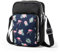 LaRechor Petit Sac Bandoulière Femme en Tissu Pochette Telephone Portable de Fille Sacoche Femme Bandoulière Flamant Rose, 3 Poches Zippées