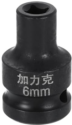 sourcing map 4 Point Square Socket 1/2 Drive 6mm Metric Square Impact Socket CR-V Blackening Standard Wheel Sleeve Pneumatic Sleeve Tool for Auto Repair Mechanical Maintenance Home Use