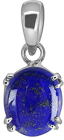 INDIA MADE 14,00 Ratti / 13,00 Karat Lapislazuli versilberter Anhänger/Medaillon zertifiziert natürlich lose Lajwart für Damen und Herren - B096KPJTDV