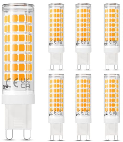 DiCUNO G9 LED Lampe dimmbar, 4W ersetzt 40W, Warmweiß 2700K, 6er Pack | G9 LED Leuchtmittel, 230V AC, 500lm, 360° Abstrahlwinkel, Flimmerfrei, Innen & Außen, für Wandleuchten, Tischlampen, Spiegel