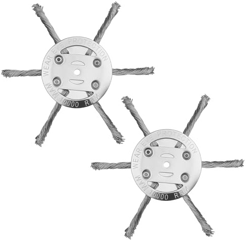 Cabezal de desbrozadora universal de 2 piezas, cepillo para desbrozadora de acero, cabezal de repuesto para desbrozadora a batería, diámetro de 25,4 mm, adecuado para corte de hierba y malezas