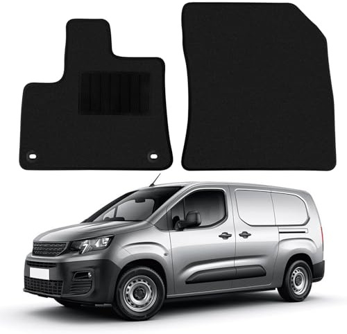 Auto Fußmatten Ersatz für Citroen Berlingo K9 2018-2025, Schwarz Teppiche | Premium Fussmatten für Peugeot Partner/Rifter 2018-2025 Sitz Vorn Classic Schwarz Auto Teppiche Passform