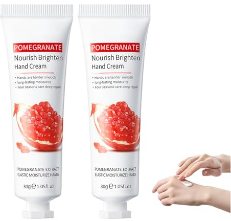 Granatapfel Handcreme, 2 Stück Hand Nourishing Cream Pflegende Handcreme Für Geschmeidige Hände, Handpflege Creme Feuchtigkeitsspendender Handbalsam Mit Granatapfel Für Frauen & Männer