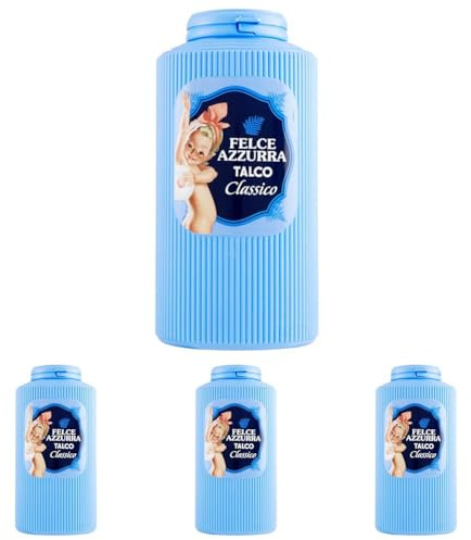 Felce Azzurra - Talco in Polvere Profumato Classico in Barattolo Assorbente, Rinfrescante, Lenitivo per Adulti, Bambini e Bagnetto Neonato con Formula 100% Naturale per Pelle Morbida e Asciutta, 500gr