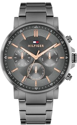 Tommy Hilfiger Multi Zifferblatt Quarz Uhr für Herren mit Edelstahlarmband