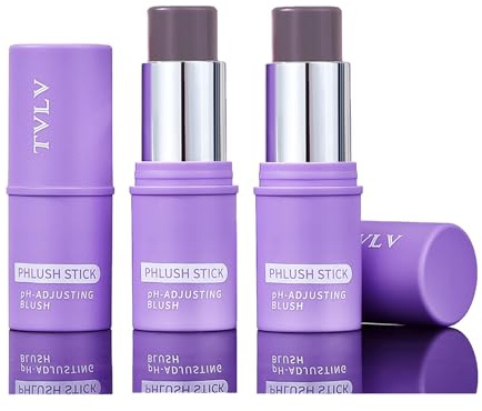 Baorder 2-teiliges Set Farbwechselnder Rouge-Stick für Wangen-Make-up, pH-Wert-abhängiger rosa Creme-Rouge, wasserfester Multi-Use-Stick für Lippen und Wangen, mattes Finish, natürlich und leicht