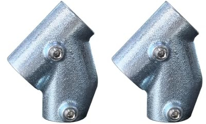 2 raccordi strutturali per ringhiere per tubi, 1/2 , connettore a T con angolo di 45 gradi, fissaggio per tubo esterno da 20-21,3 mm, corrimano guardrail Framewo