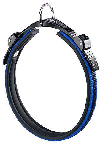Ferplast Collare Cane ERGOCOMFORT C15/33, Collare per Cani Taglia Grande, Chiusura con Microregolazione, Soffice imbottitura, Sgancio Rapido, Blu