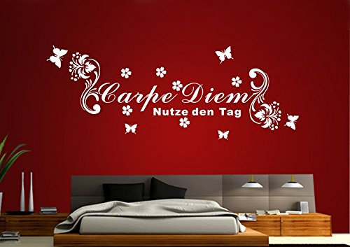 Wandtattoo wandaufkleber Aufkleber Wandsticker wall sticker Wohnzimmer Schlafzimmer Kinderzimmer 30 Farben zur Wahl Wandtext Wandwort Wandspruch spruch Zitat Küche Schriftzug Herzlich Willkommen wzt28(010 weiss, Größe1:ca.60x18cm )