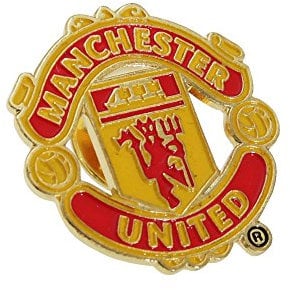 Manchester United FC Official Metal Football Crest Pin Badge (One Size) (Red/Gold)
