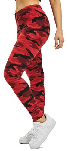 Urban Classics Damen Leggings, Skinny, Mehrfarbig (Red Camo 783), S