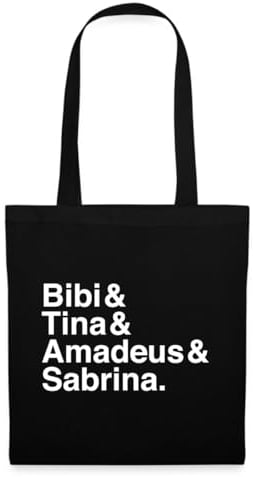 Spreadshirt Bibi Und Tina Amadeus Sabrina Typographie weiß Stoffbeutel, One size, Schwarz