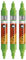 Molotow One4All Acrylic Twin Marker (Strichstärke 1,5 mm und 4 mm, hochdeckend und permanent) 3 Stück Farbe 219 neon grün floureszierend
