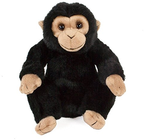 Teddys Rothenburg Kuscheltier Schimpanse sitzend schwarz/beige 18 cm Plüschaffe Plüschtier Stofftier Spielzeug Plüsch Monkey Chimp Uni-Toys