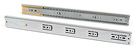 Emuca 3051005 Set Schubladenführungen, Vollauszug mit Rollen gedämpftes Scharnier 45mm x 300mm, Lot von 5