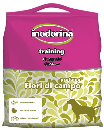 Inodorina Empapadores para Perros (60x90 cm, 40 u) Pequeños y Grandes para Entrenamiento. Empapadores Cachorros Absorbente con Filtro de Olores. Accesorios para Mascotas