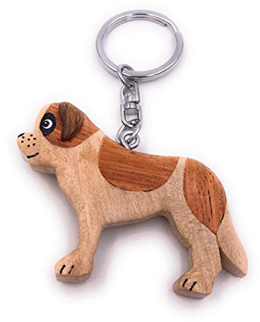 H-Customs Hund Bello Haustier Tier Holz Edel Handmade Schlüsselanhänger Anhänger