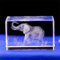 Éléphant cadeaux/3D gravé au laser en cristal art de figurines éléphantes en cristal cube en verre pour décoration de la maison
