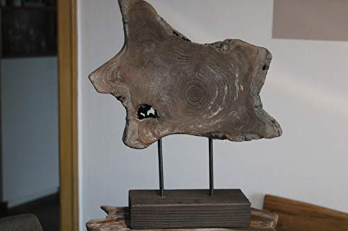 Gehlmann Dekoholzornament auf Sockel, Dekoobjekt aus Holz, H ca. 38 cm, B ca. 33 cm