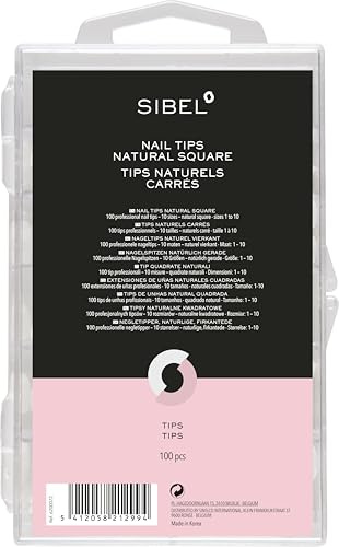 Box mit 100 Naturnagelspitzen 10 Größen Sib