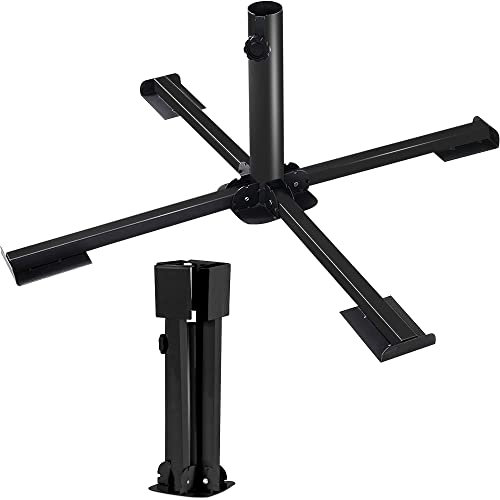 Crystals® Large Metal Foldable Cross Parasol Base Stand Patio Garden Umbrella Base Parasol Sun Shade by Crystals®