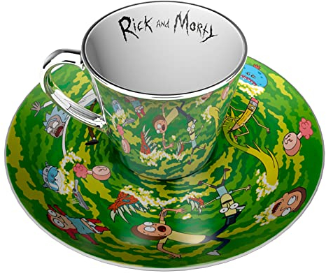 Rick & Morty Portal Collectors Juego de Plato y Taza Espejo