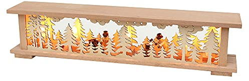 Wichtelstube-Kollektion Holz Schwibbogenbank Schwibbogenunterbau Waldarbeiter 57x10x13cm