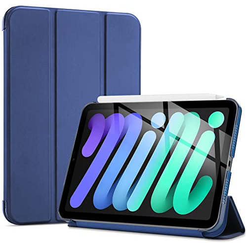 ProCase Funda para iPad Mini A17 Pro 2024/iPad Mini 6.ª Generación 2021 A2567 A2568 A2569, Carcasa Delgada Smart Cover para iPad Mini 6/A17 Pro 8.3 Pulgadas -Azul Marino