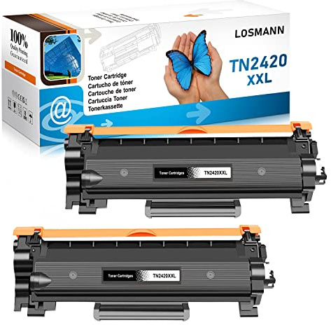 LOSMANN XXL Toner (6.000 Seiten) Kompatibel für Brother TN2420 TN2410 für Brother MFC-L2710DW MFC-L2710DN MFC-L2750DW DCP-L2530DW DCP-L2510D DCP-L2550DN HL-L2350DW HL-L2310D HL-L2370DN (2 Schwarz)