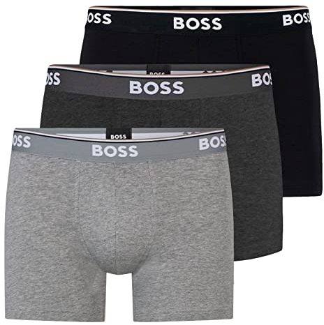 BOSS Herren Boxer Briefs, 3er Pack, Open Grey 061, L