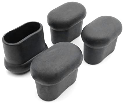 Design61 4X Abdeckkappen 40x20 mm für Flachovalrohre Verstärkte Kappe aus Weich-PVC
