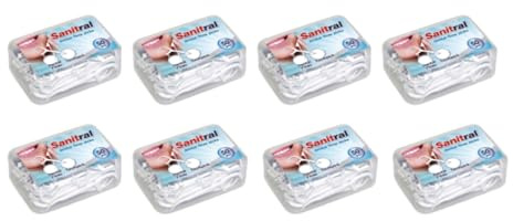 3er-Pack tragbare, zusammenklappbare weiche Zahnbürsten von Colgate mit Sanitral in 50er-Pack Zahnseide-Sticks (4er-Set)