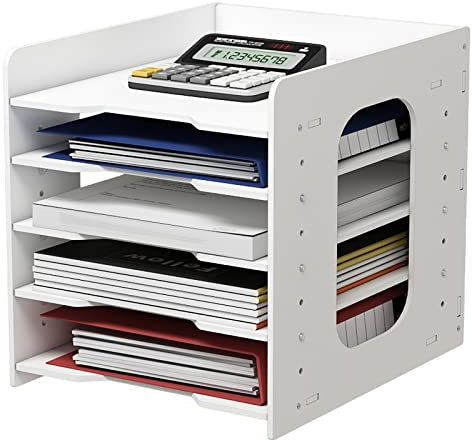 Dokumentenablage A4 Beweglich Briefablage Ablagefächer PVC Schreibtisch Datei Organizer Papierablage Aktenaufbewahrung Ablagesystem Dokumentenhalter für Büro Arbeitszimmer Schule Office (5 Ebenen)