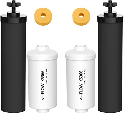 Filtres à eau à gravité pour remplacement du filtre à eau Berkey, remplacement pour filtre noir BB9-2® et filtres fluorure PF-2®, compatibles avec le système de filtration d'eau par gravité Berkey®