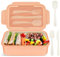 vitutech Brotdose Kinder mit Fächern, 1400ml Bento Box Auslaufsicher mit 3 FäChern und Besteck, Vesperdose Geeignet für Mikrowellen und Spülmaschinen, Schule Arbeit Picknick Reisen (Rosa)