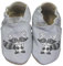 HOBEA-Germany Krabbelschuhe für Jungs und Mädchen in verschiedenen Designs, Kinderhausschuhe Jungen, Lederschuhe, Schuhgröße:24/25, Modell Schuhe: Waschbär grau