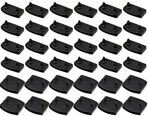 hifrom Supporti per rete a doghe, 36 pezzi, supporti laterali da 53 mm, per letti, accessori di collegamento singolo, letto matrimoniale, nero (36)