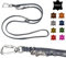 Hundeleine Fettleder mit Sicherheitshaken + Edelstahlringe/Hundeleine große Hunde/Hundeleine Leder bis 100Kg (Grau, 3,50m)